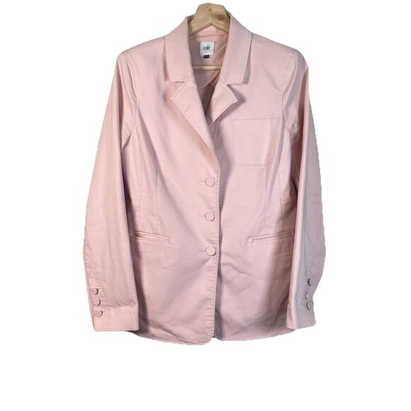 CABI Grace Blazer Pink Stretch Twill Button-up Jacket Size 4 Office Party Date - Picture 1 of 9